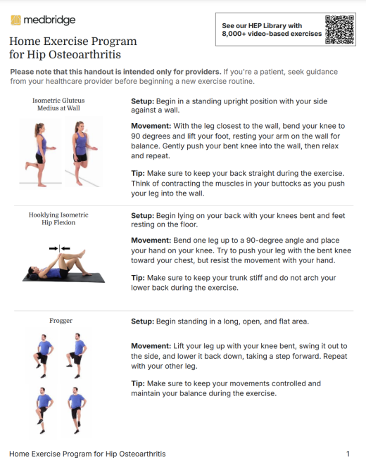 5 Best Exercises To Help With Hip Osteoarthritis | Medbridge