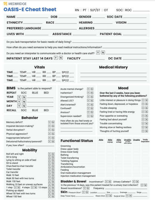 Free OASIS E Cheat Sheet Download Medbridge Free OASIS E Cheat Sheet Download Medbridge
