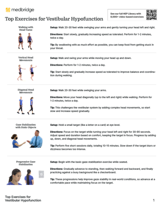 9 Effective Exercises for Vestibular Hypofunction | Medbridge